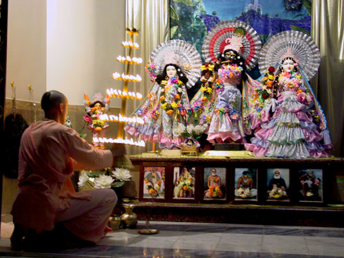 108-candle lamp is offered to Deities on a special festive days